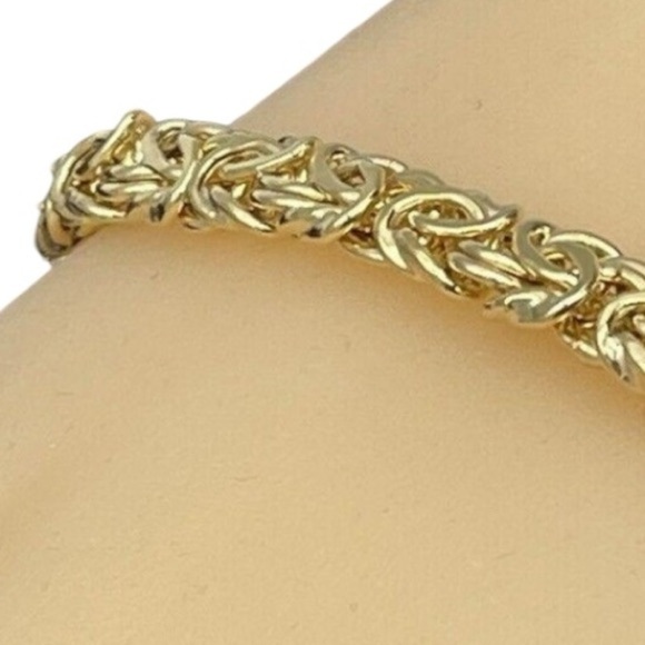 Vintage Veronese Gold Plated 925 Italy Sterling Silver Byzantine Bracelet 7.25” - Picture 8 of 8